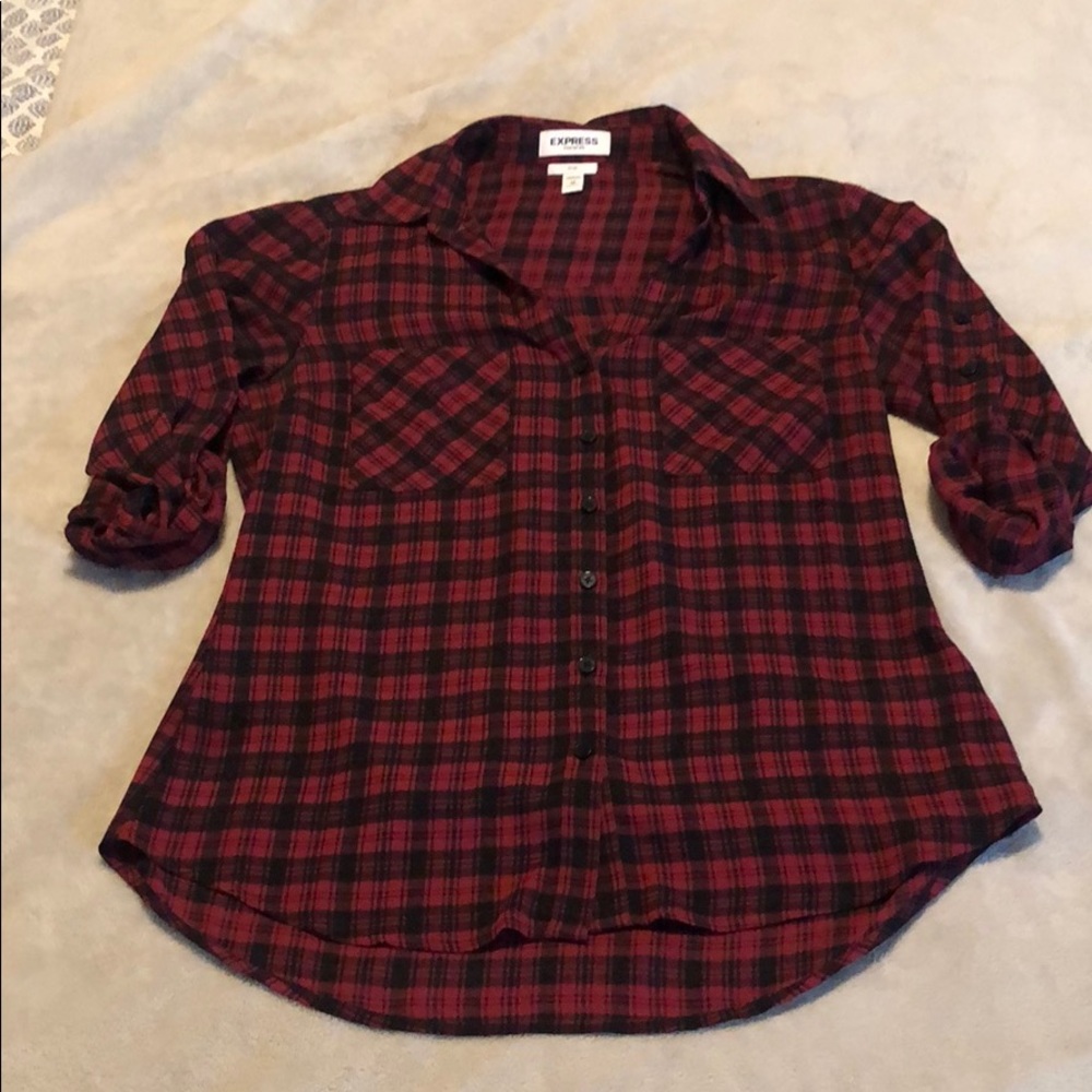 Express button down plaid shirt